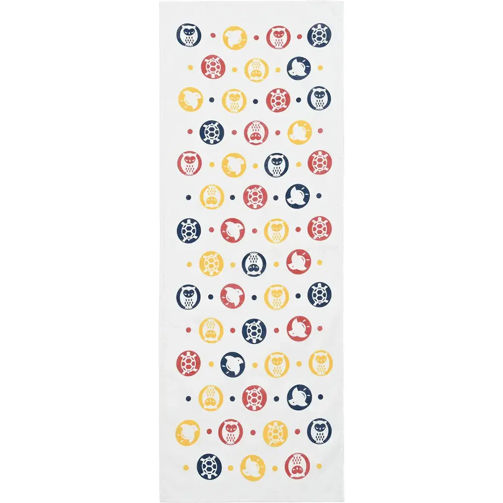 「ありがとうございます」手ぬぐい縁起どうぶつデザイン、綿素材、34×91cm