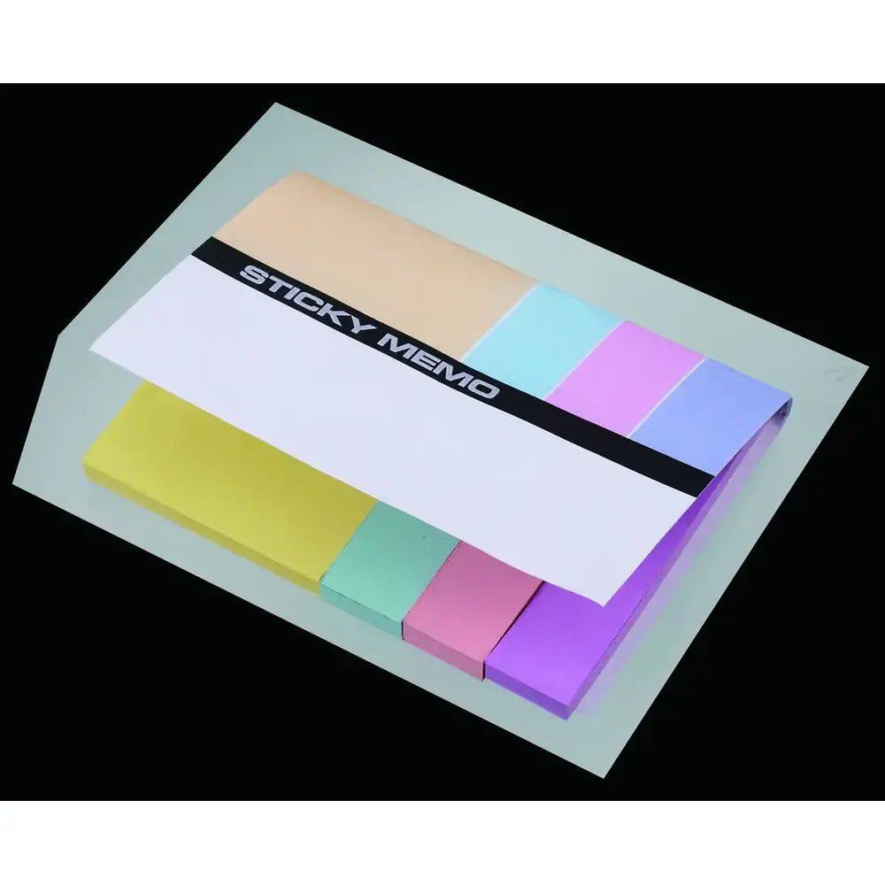 ふせんメモセット【大1色・中3色】紙製カバー付箋、サイズ10×7.5×0.5cm