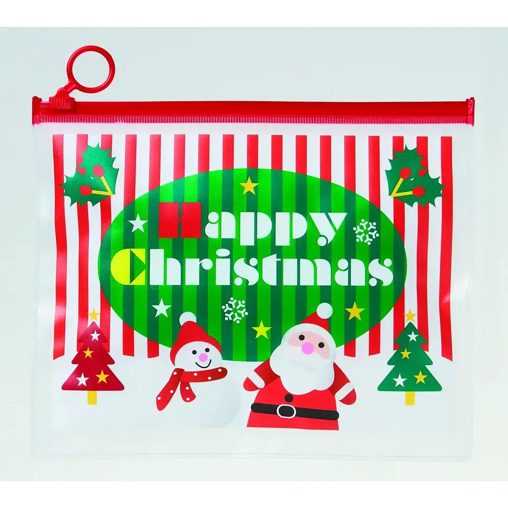 クリスマスA5ポーチ(お菓子入) PVC素材, A5サイズ ポーチ クリスマスギフトに最適
