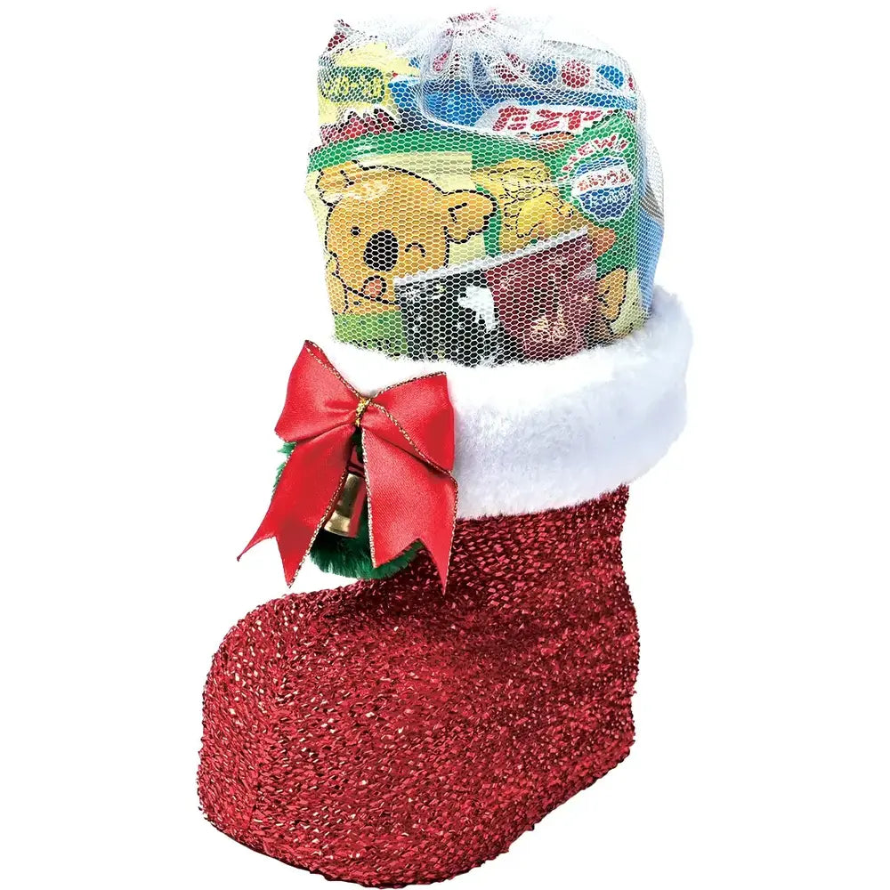 クリスマス・ラメブーツ(大) お菓子入り、14cm、高品質素材、ギフトに最適