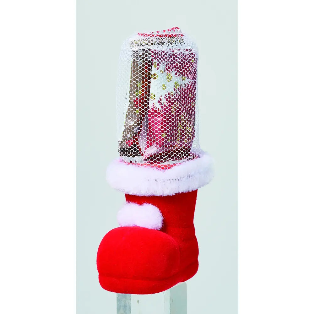 クリスマス・ミニブーツ(キャディ2枚入) 高さ5cm, フロッキング加工のデザイン