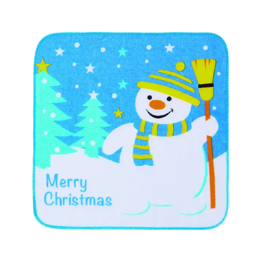 Xmasタオルハンカチ、綿製20x20cm、冬イベント向けノベルティ用デザイン