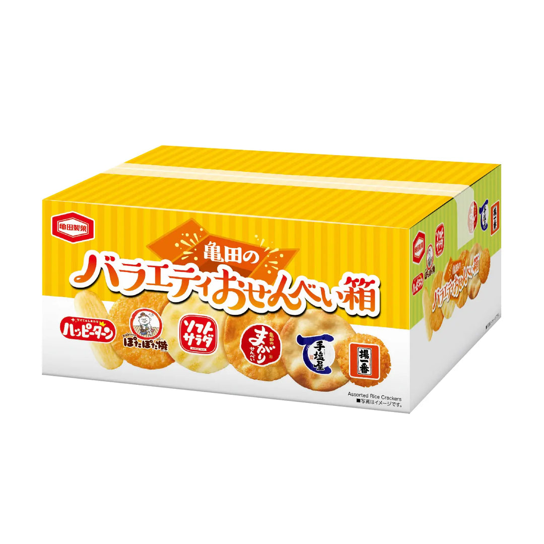 亀田のバラエティおせんべい箱、6種アソート、人気の煎餅詰め合わせ