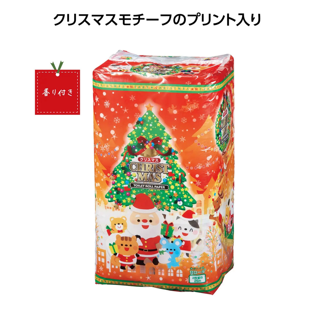 クリスマスモチーフの香り付きトイレットロール12ロールダブル日本製