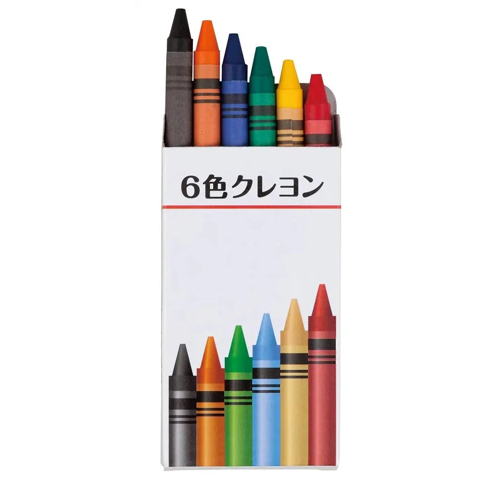 6色クレヨン【144個】化粧箱入り、子供向け無害素材パラフィン製
