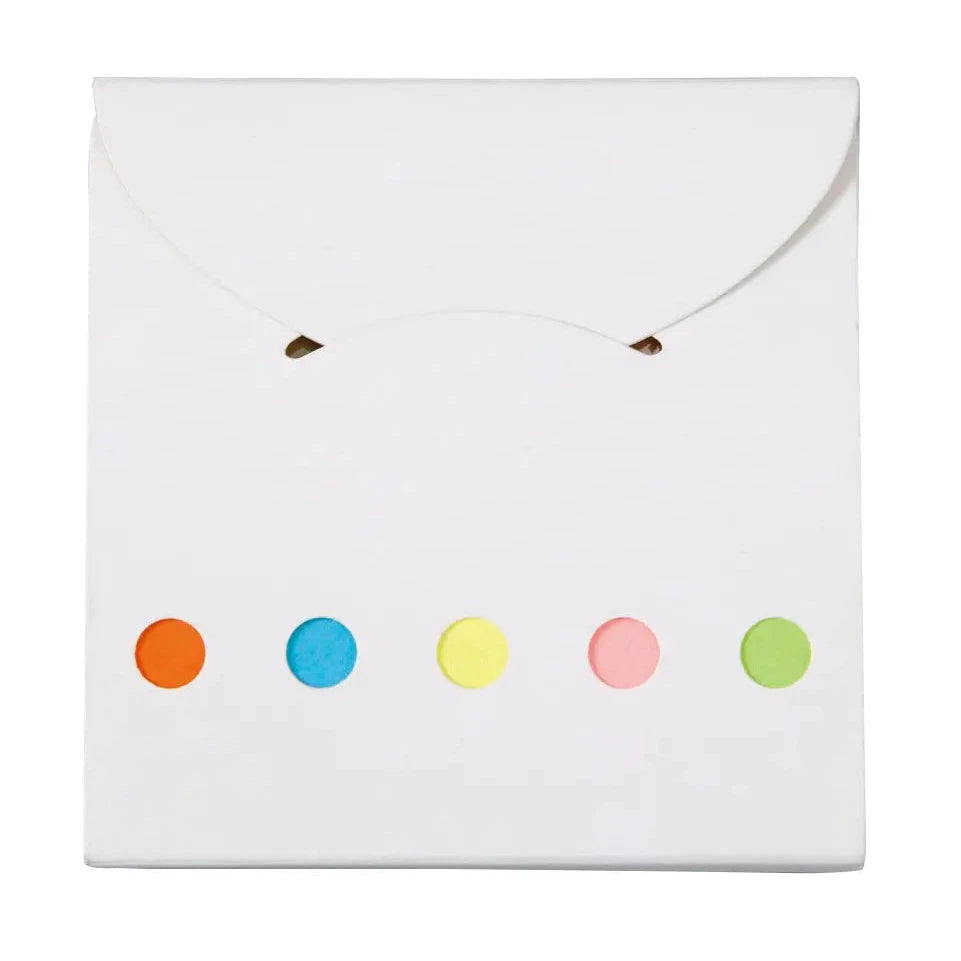 ふせんメモセット、5色ふせん・メモ付き、紙製、ポリ袋入り、8×8.5×0.6cm
