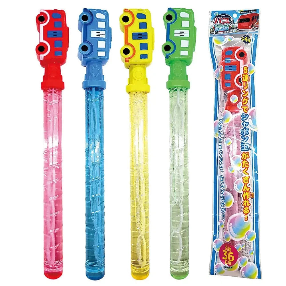 バススティックシャボン玉1本、日本製、4色取混、100ml、ロングタイプ