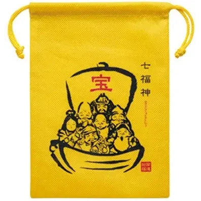 縁起物巾着1枚(七福神)不織布製で福を呼び込む15.5×22cm袋