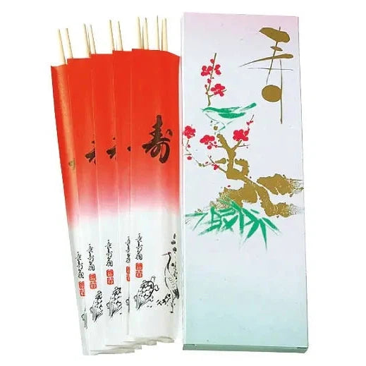 御祝箸五膳セット梅 アスペン材 祝箸 化粧箱入り シンプルデザイン