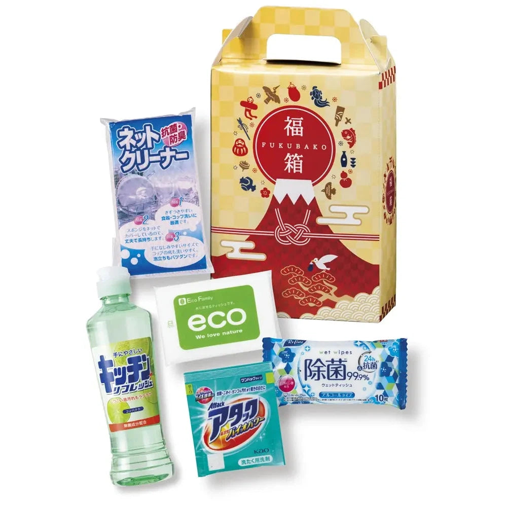 紅富士福箱ハッピーライフ5点セット、便利な日用品入りの福袋、年始に最適