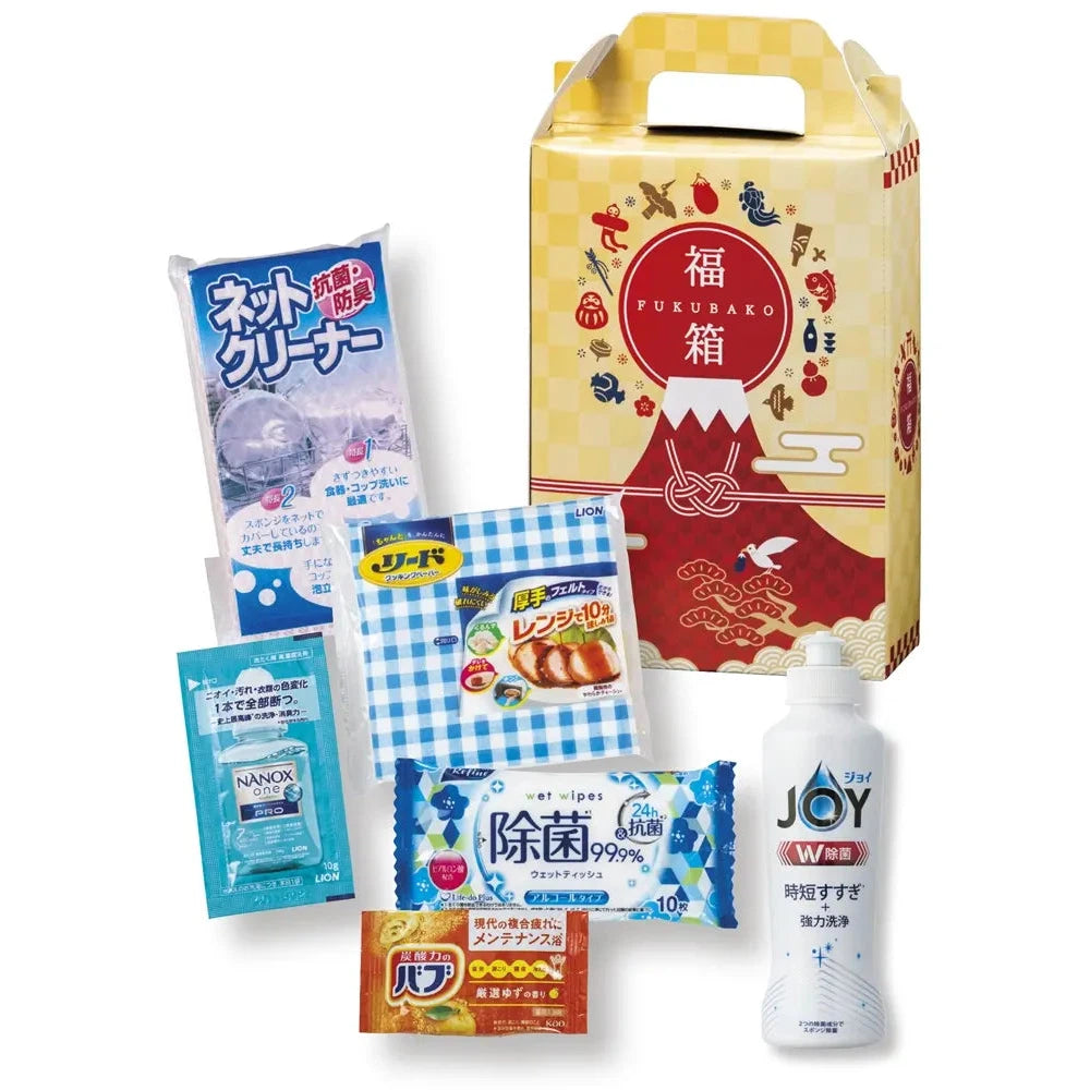紅富士福箱 暮らしの6点セット 持ち手付福箱入り 年末年始に便利な日用品セット