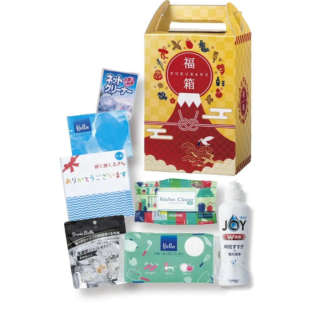 紅富士福箱 暮らしの7点セット、日用品が詰まった福箱で新年の準備に最適