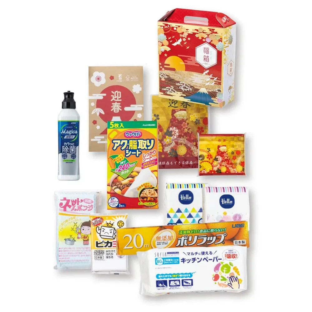 万福箱 ボリュームギフト11点セット 持ち手付福箱入り日用品詰合せ