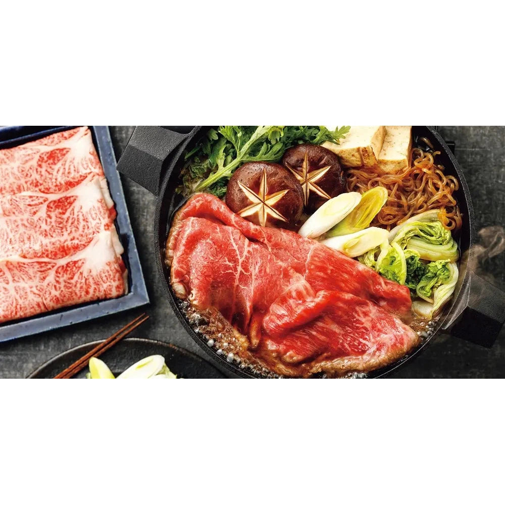 黒毛和牛すき焼き(肩ロース)250g、国産霜降り肉スライス、贈答用に最適