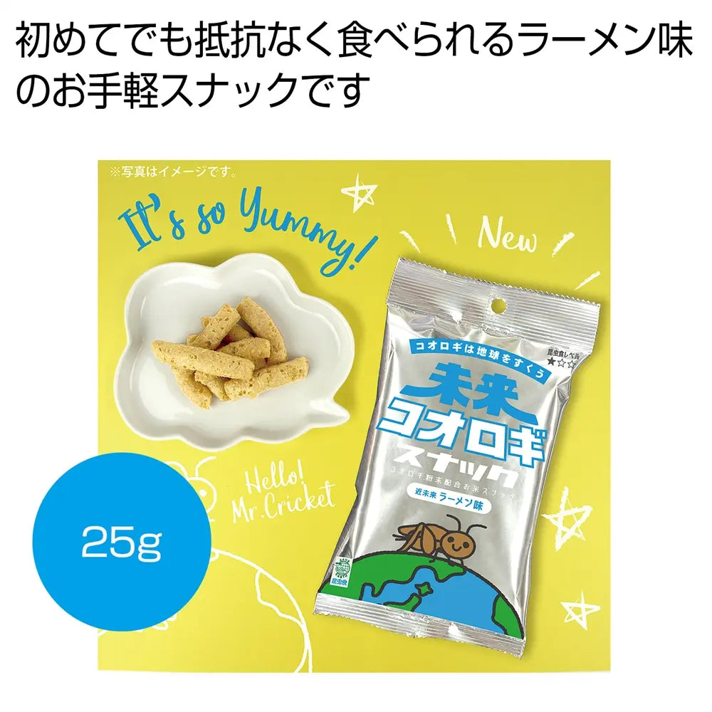 未来コオロギスナックⅡ 近未来ラーメン味25g 昆虫食スナック 菓子 袋入り