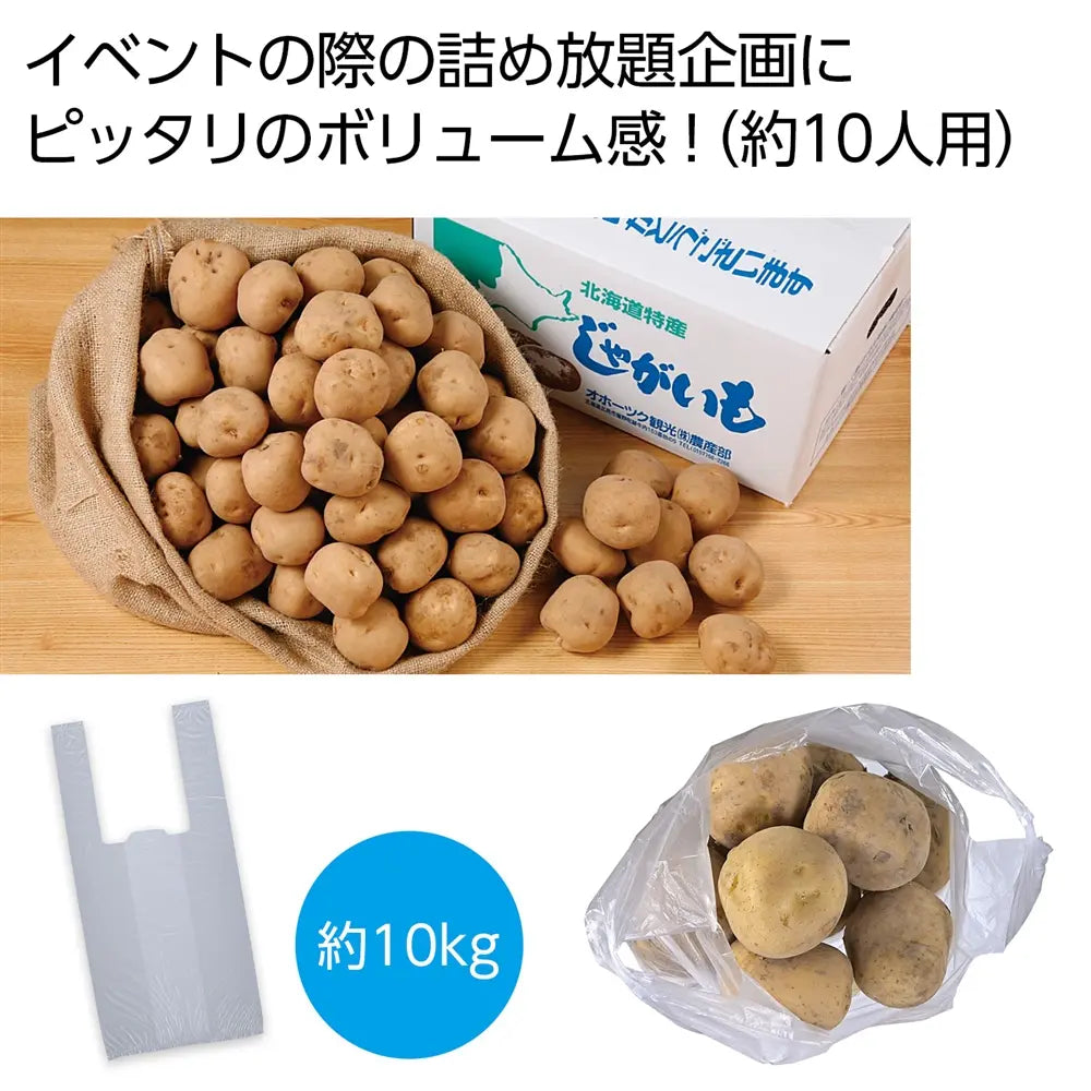北海道産男爵じゃがいも詰め放題キット10kgでイベントに最適なボリューム感