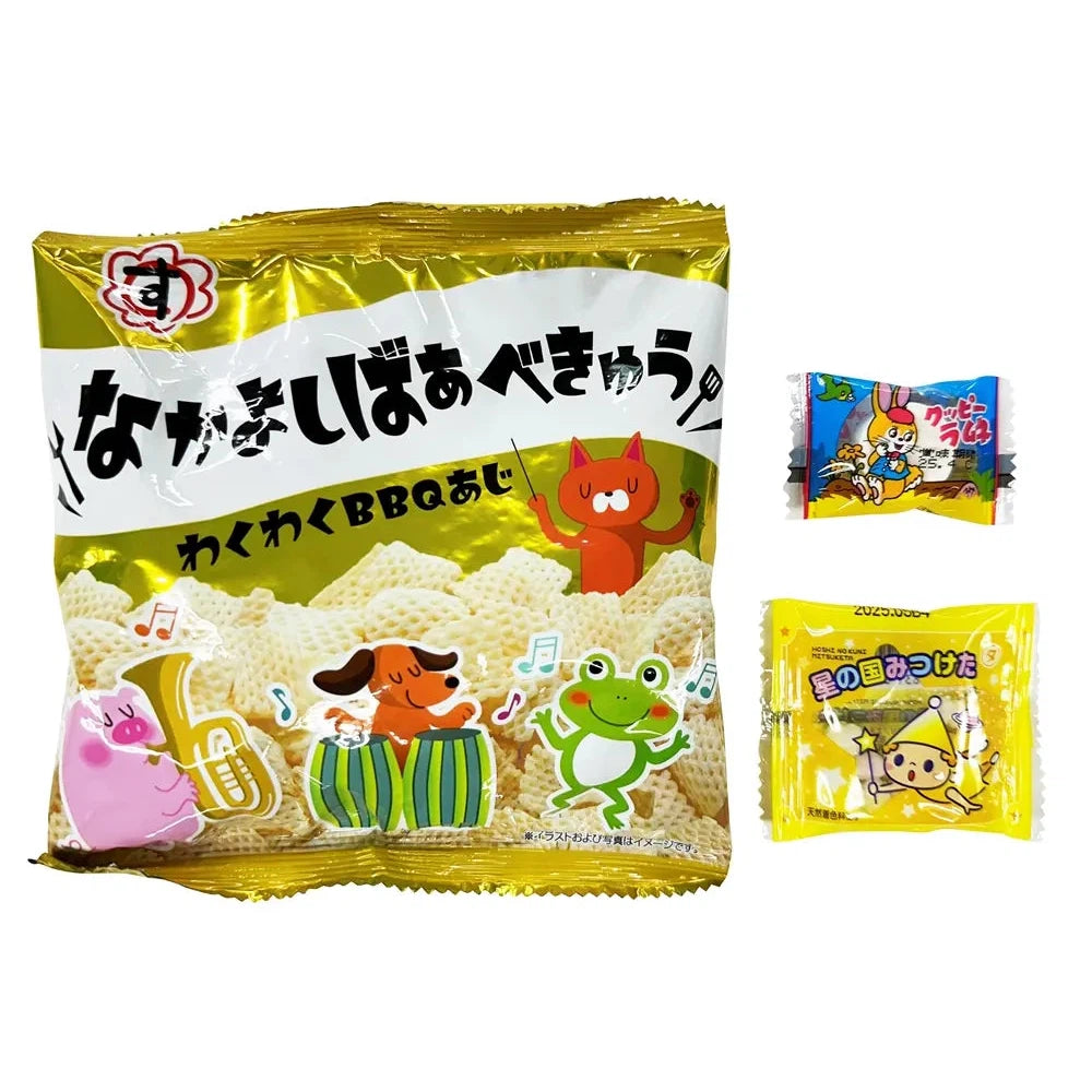 クリスマスデザインの可愛いお菓子3点セット、持ち手付袋入り