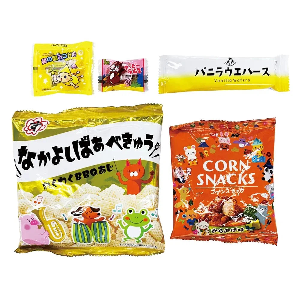 クリスマスデザインの可愛いお菓子5点セット、持ち手付袋入り