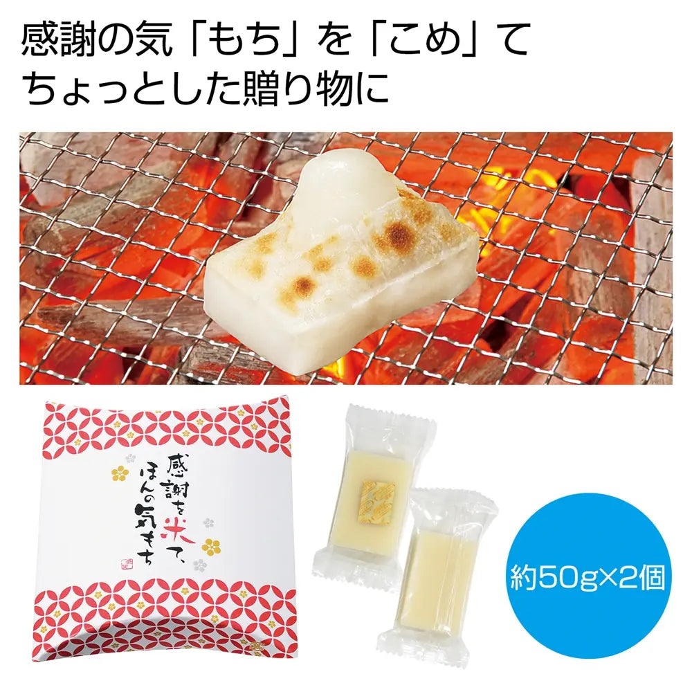 感謝を米て ほんの気もち 餅2個組 化粧箱入り 贈り物に最適な国産品