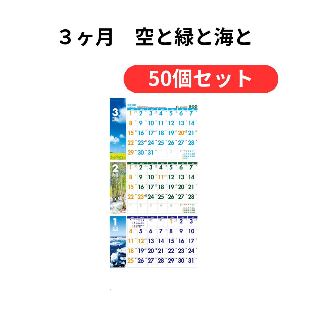 3ヶ月 空と緑と海と【単価516円(税込)】【50個】