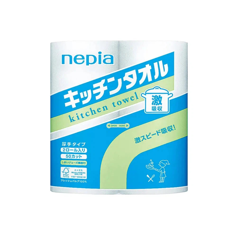 ネピア 激吸収キッチンタオル、厚み20%増で水や油をしっかりキャッチ