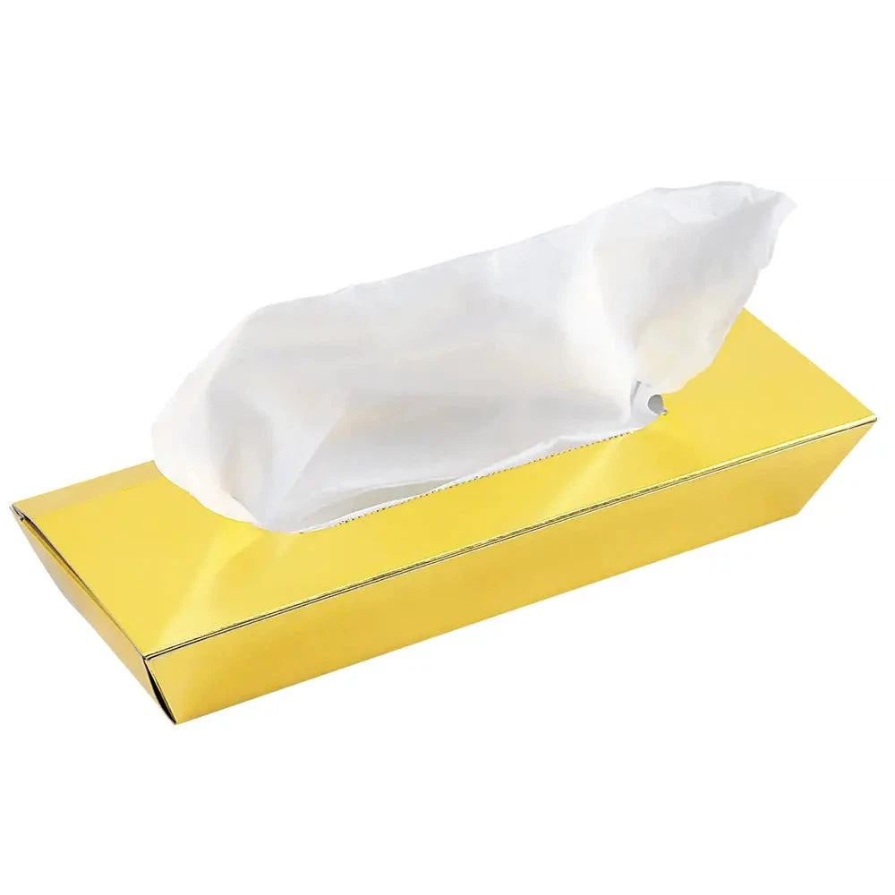 ゴールドBOXティッシュ30W, 金塊風デザイン, 天然パルプ100%原紙, 24x8.5x4.2cm