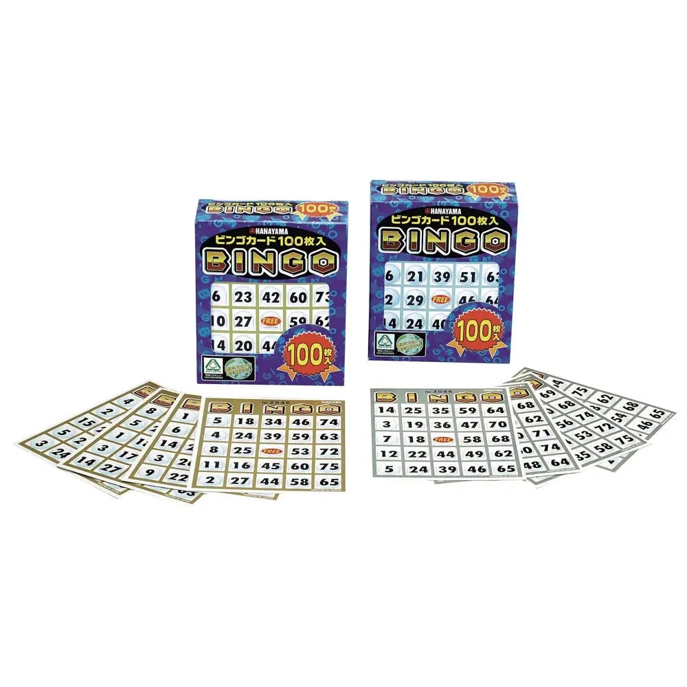 ビンゴカード100枚セット 化粧箱入り コートボール紙 2色デザイン