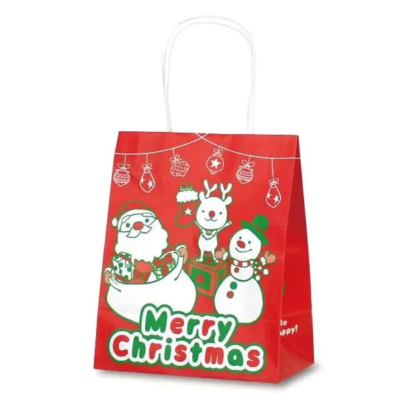 手提げ紙袋 クリスマスバスケット 小サイズ, 日本製, 紙素材, 景品用
