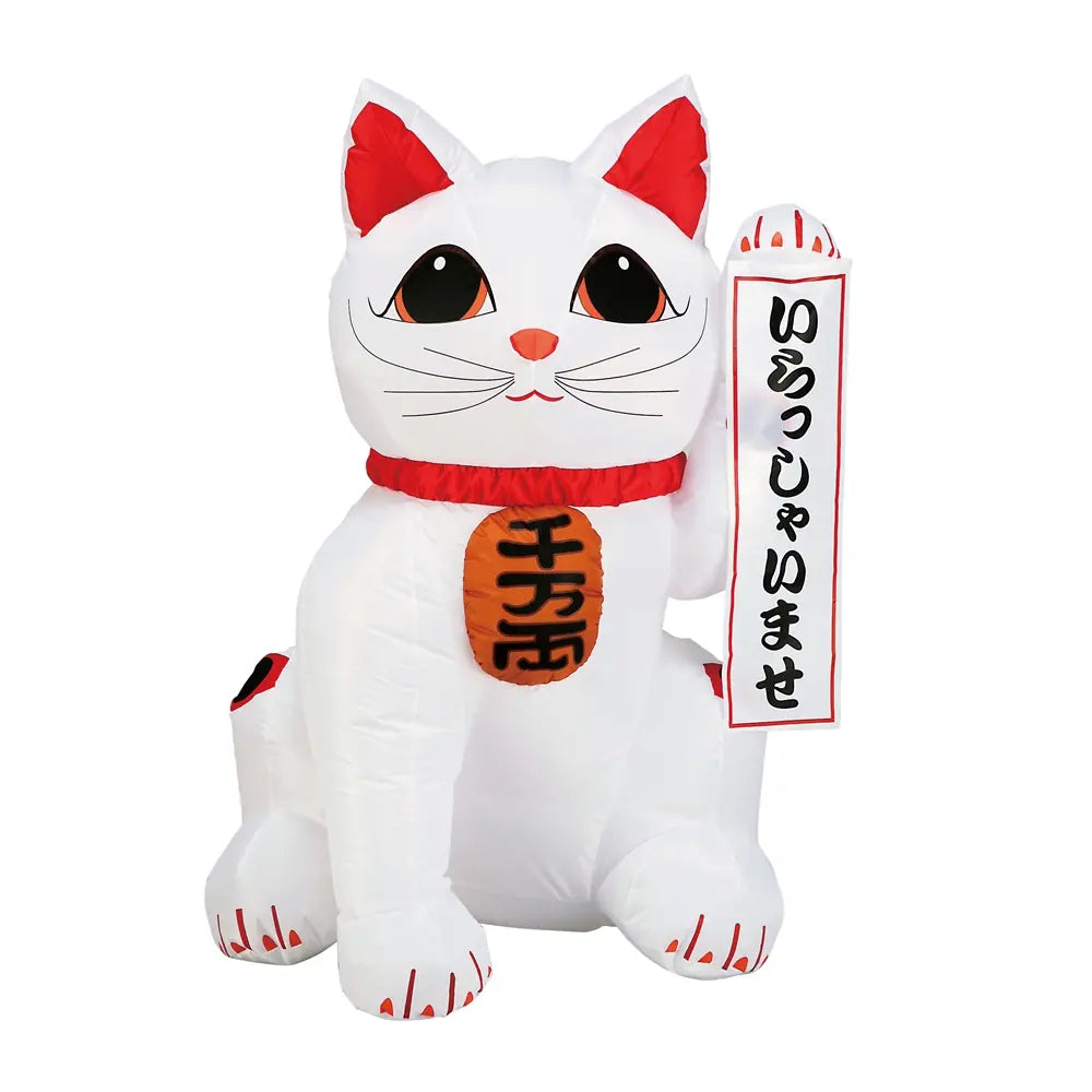 エアーディスプレイ招き猫、LED内蔵、垂幕交換可、130x130x215cm