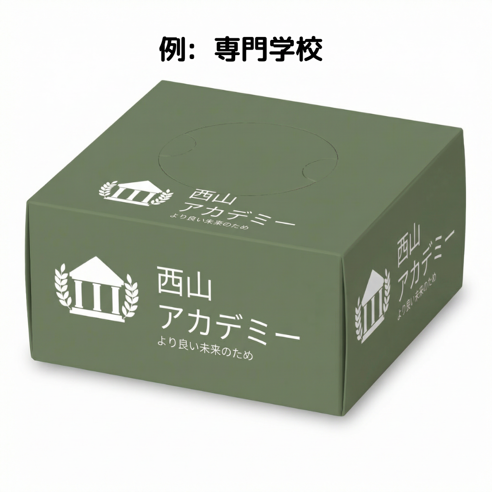 オリジナルBOXティッシュ ハーフキューブ40W 窓あり・グロスあり