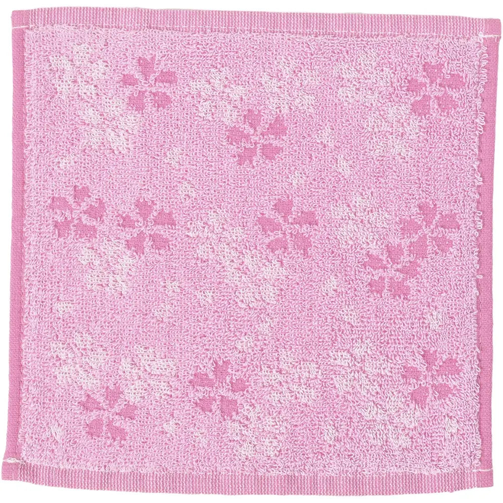 ジャガードハンドタオル（さくら）20x20cm 綿素材 プリントOP袋入り