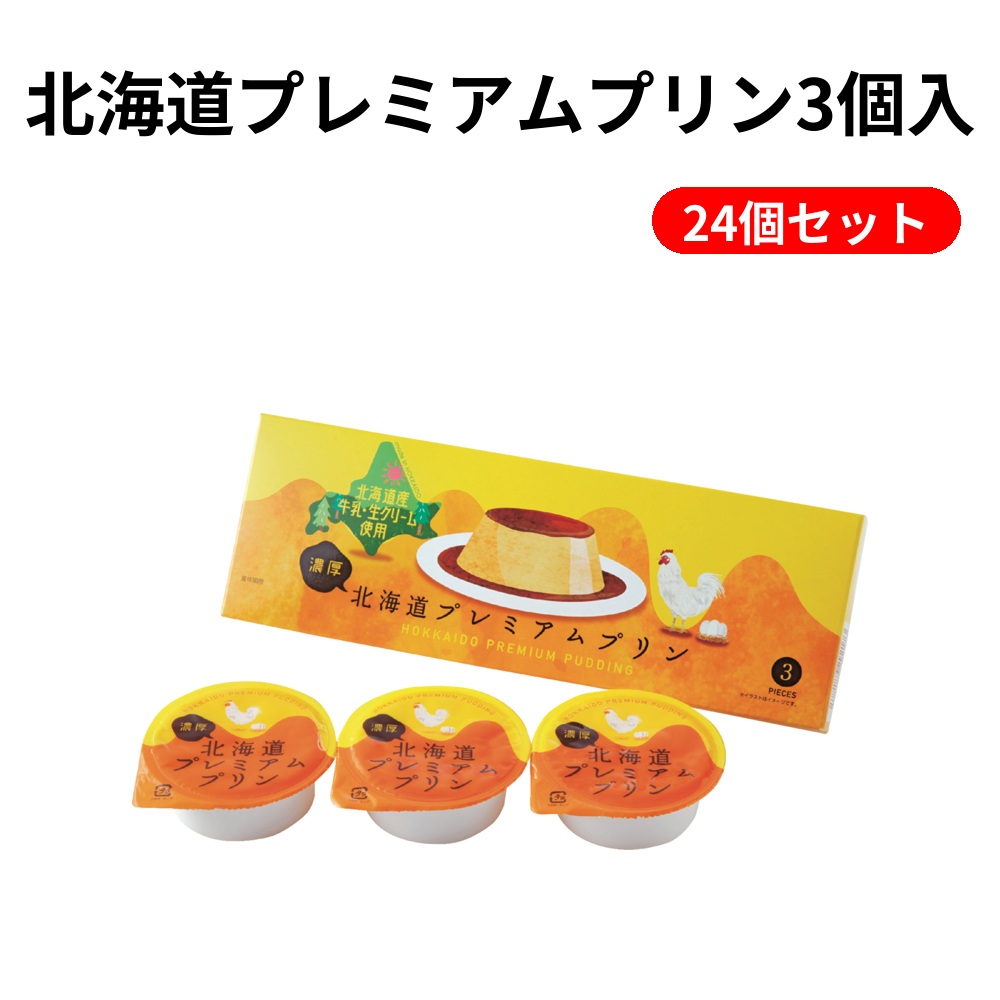 北海道プレミアムプリン3個入 24個セット