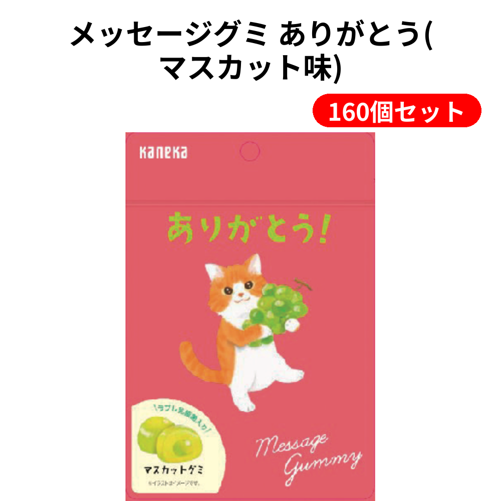 メッセージグミ ありがとう(マスカット味) 160個セット