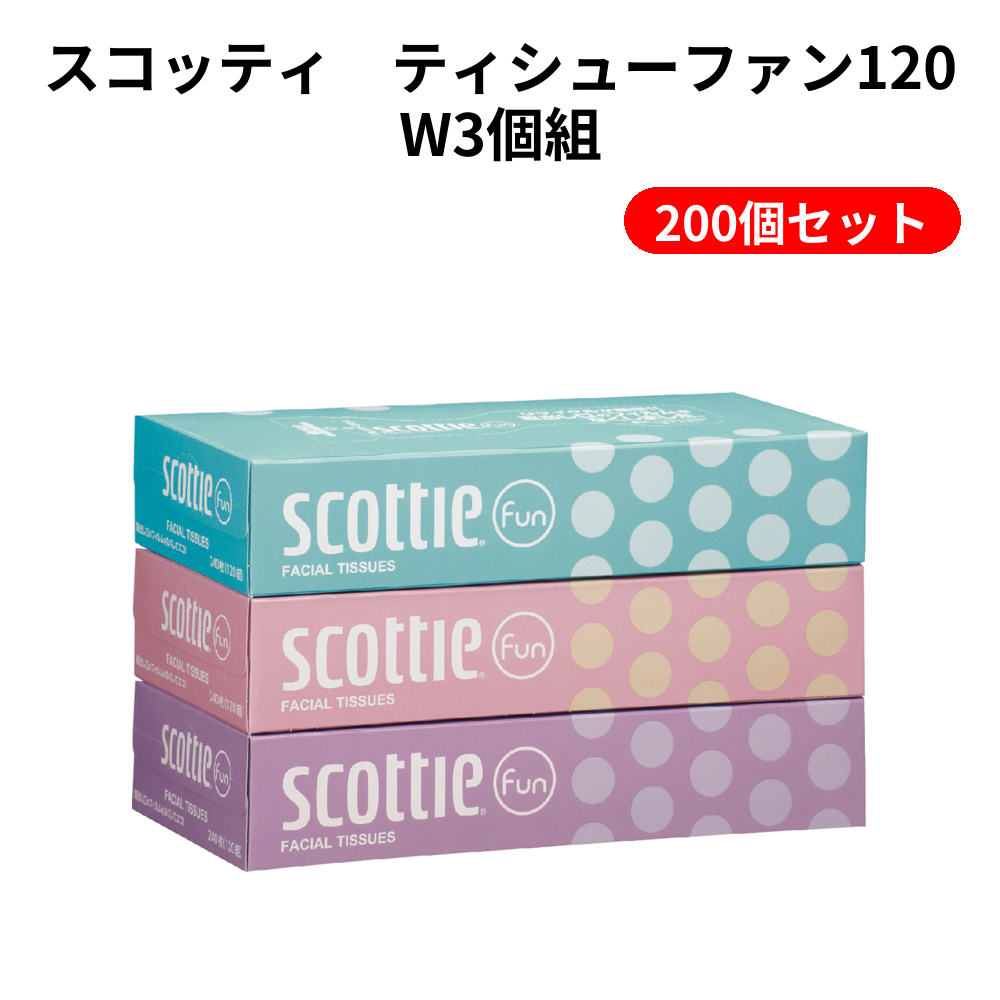 スコッティ　ティシューファン120W3個組 200個セット
