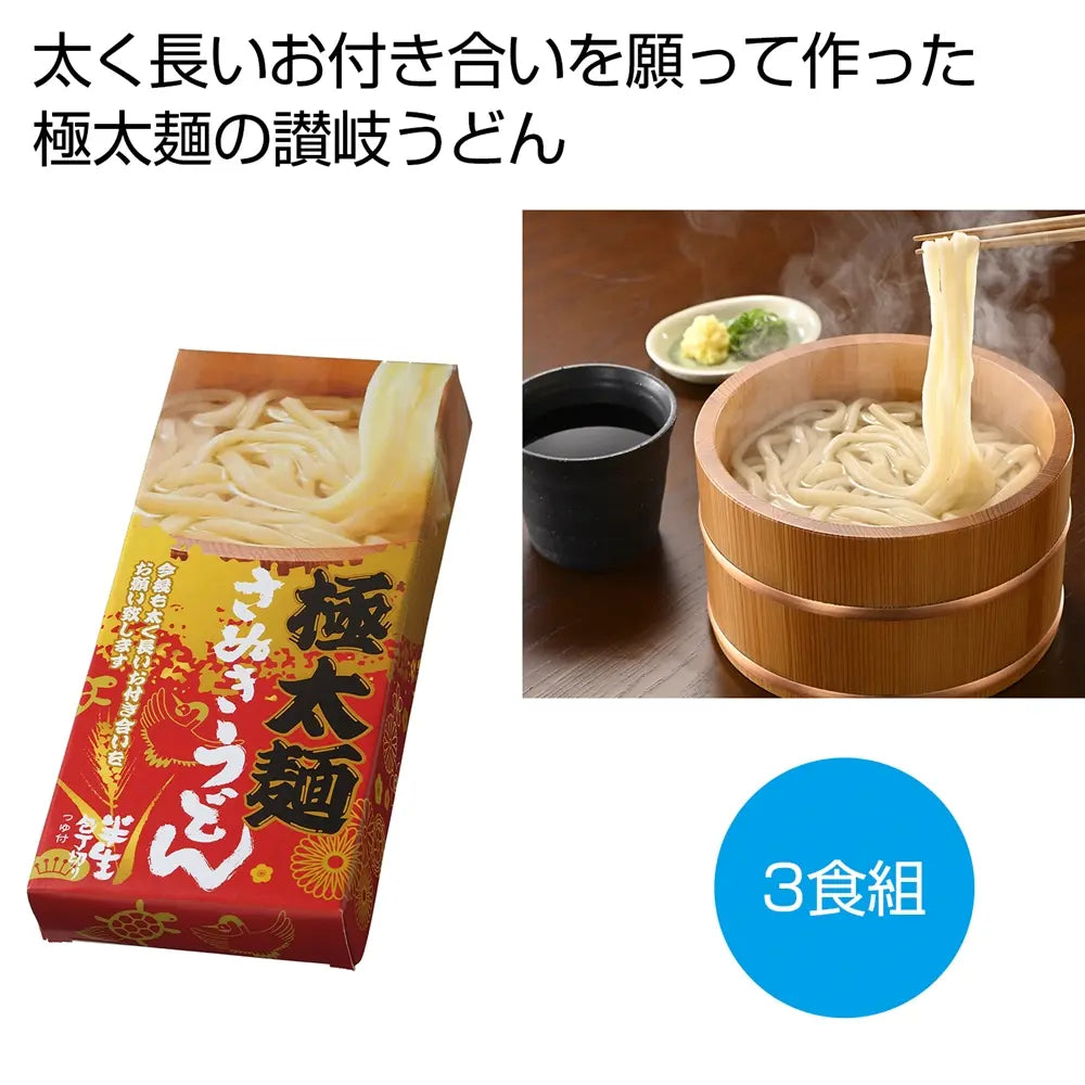 太く長いおつきあいを　極太麺さぬきうどん３食組【単価378円(税込)】【30個】